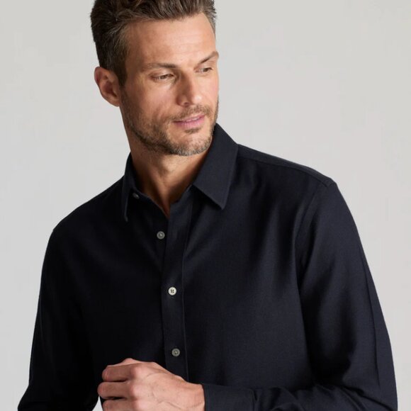 UNTUCKit Men's Wrinkle-Free Cotton Veneto Shirt Lightweight Black Relaxed XXL - Picture 3 of 13